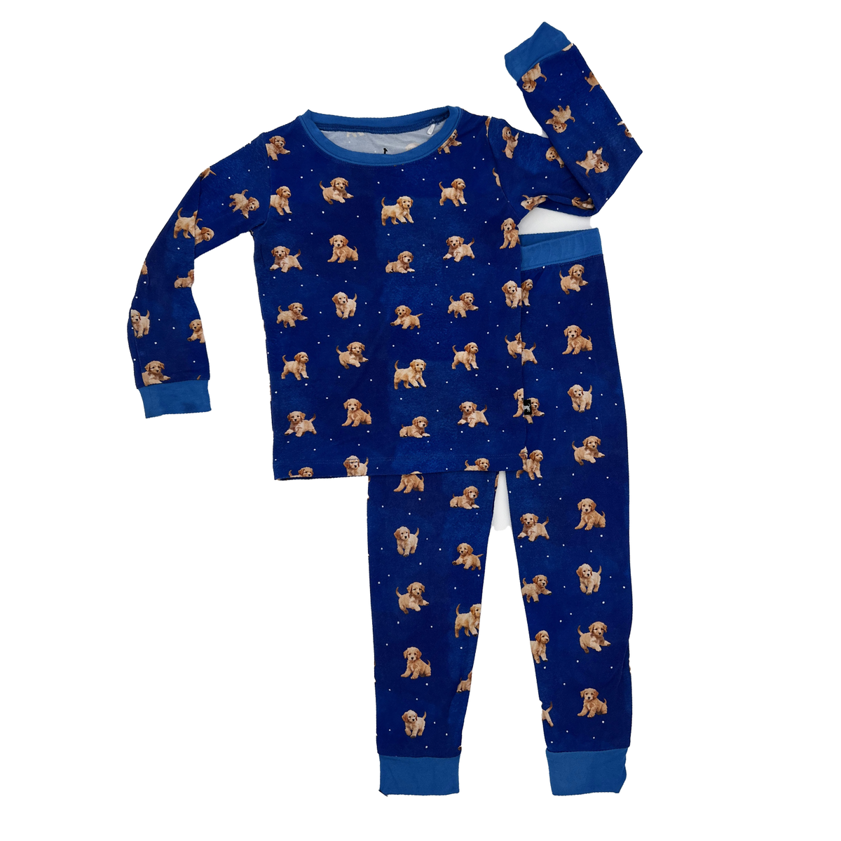 Blue Dogs golden doodle bamboo kids pajamas