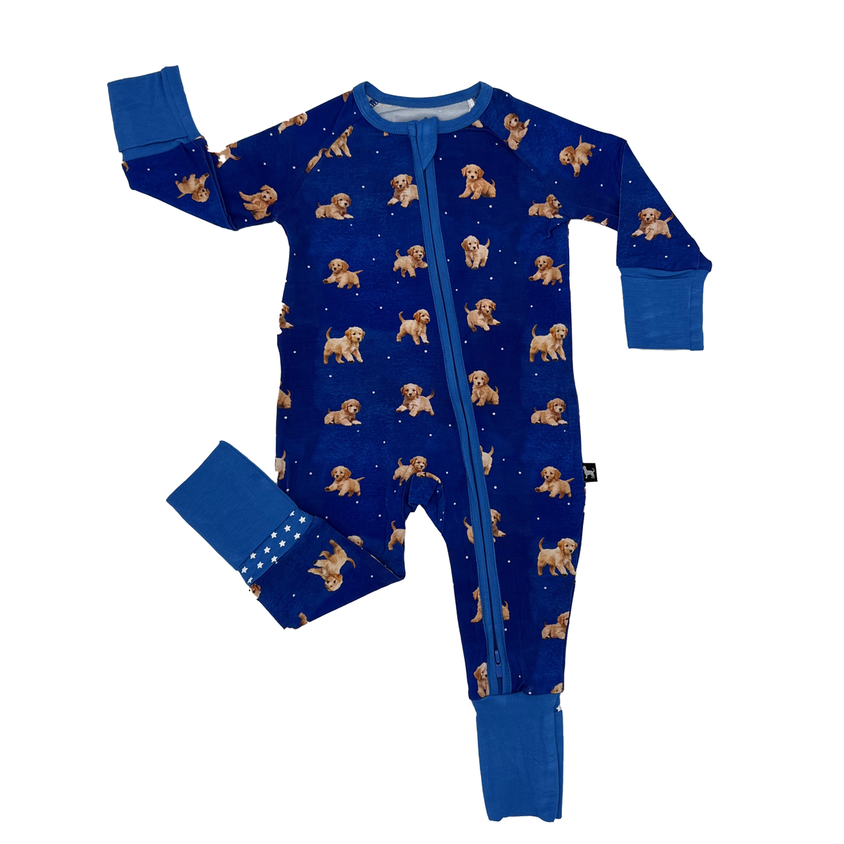 Blue Dogs golden doodle bamboo zippered one-piece