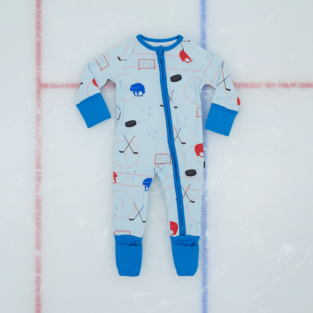 Hockey bamboo zippered one-piece