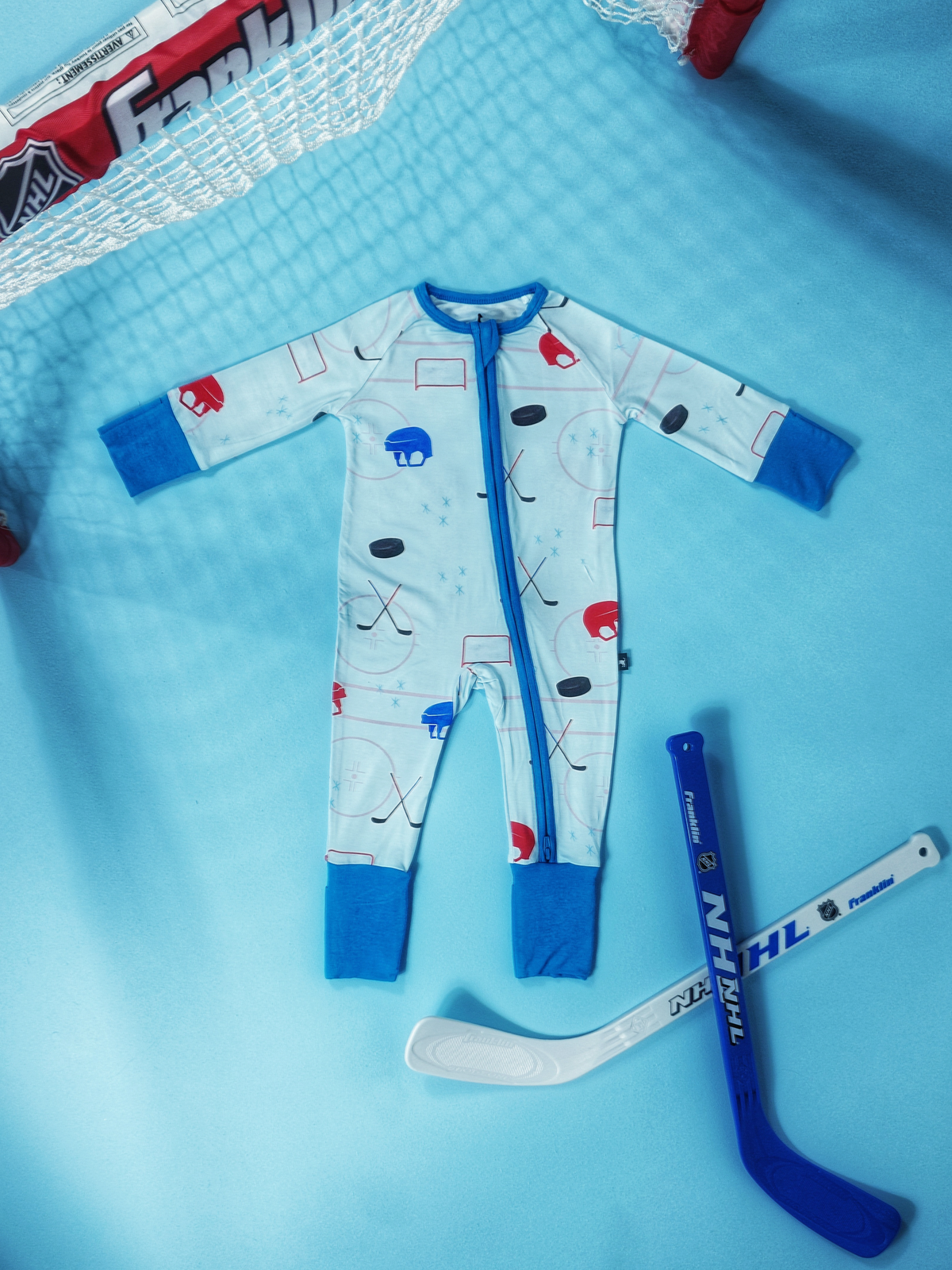 Hockey bamboo zippered one-piece