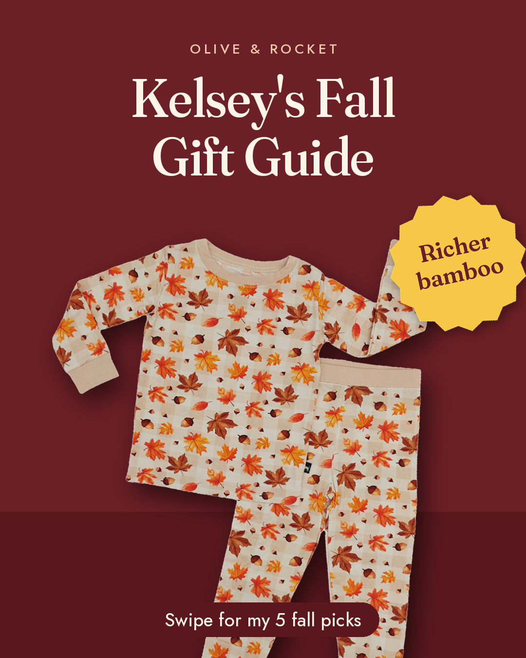 Kelsey's Fall Gift Guide: Autumn Leaves bamboo pajamas
