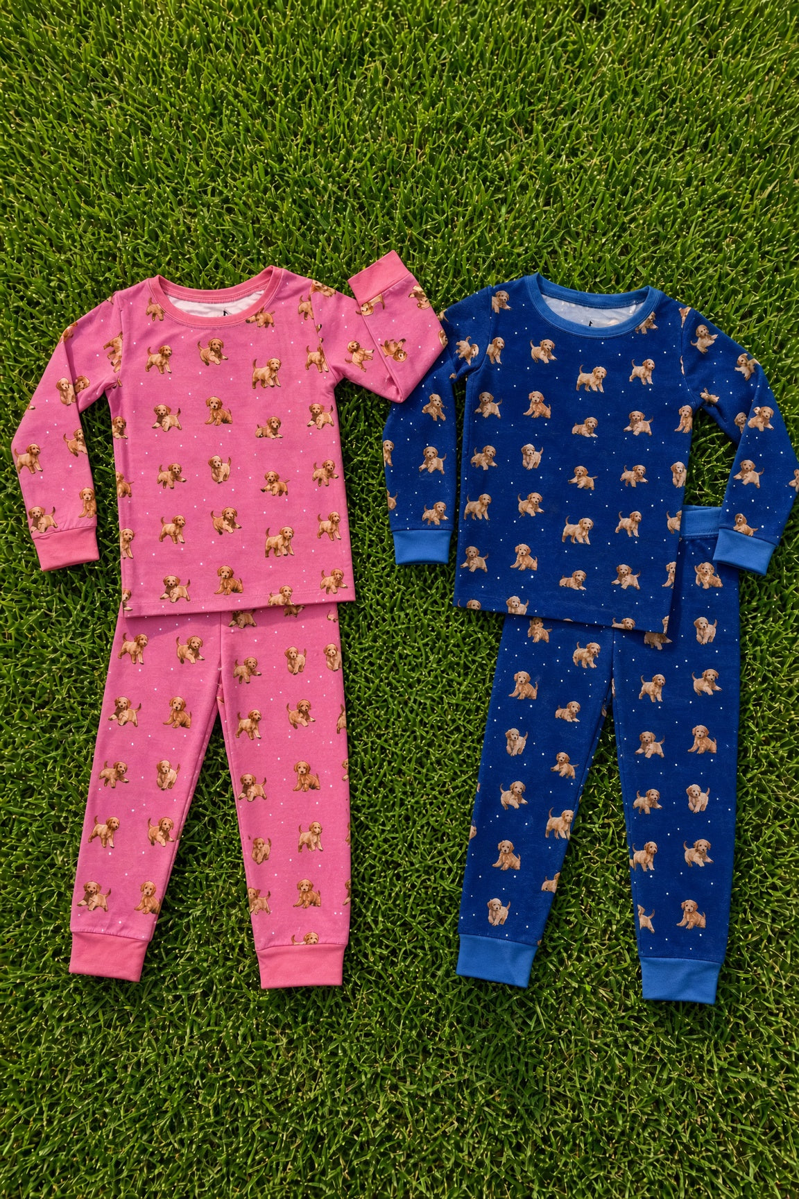Blue Dogs + Pink Dogs Bamboo Kids Pajamas