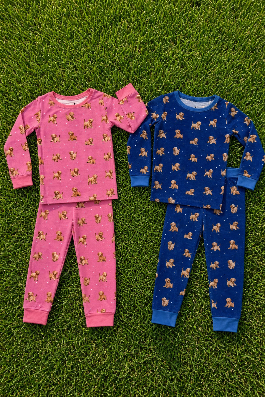 Blue Dogs + Pink Dogs Bamboo Kids Pajamas