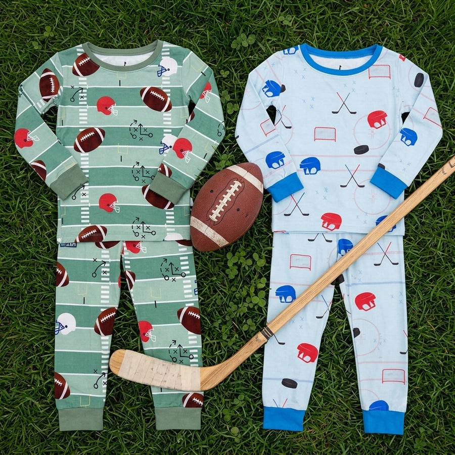 Football + Hockey Bamboo Kids Pajamas