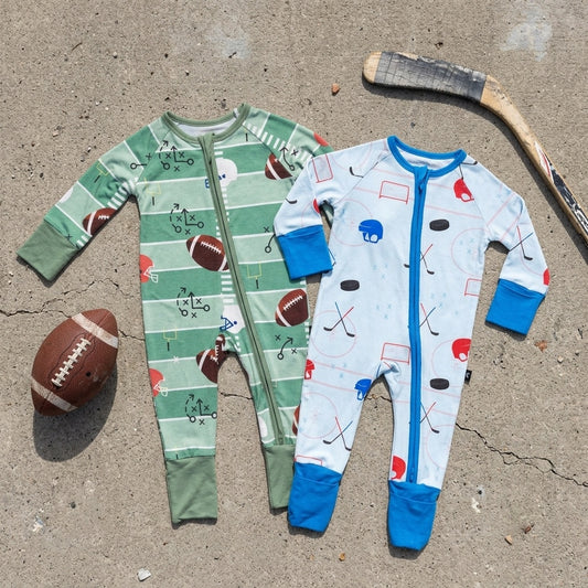 Football + Hockey Bamboo Zippered One-Piece